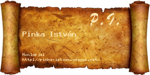 Pinka István névjegykártya