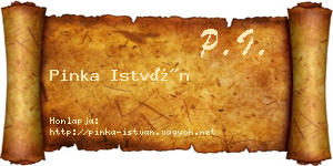 Pinka István névjegykártya